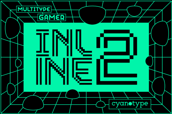 Gamer Inline 2: A Pixelated Display Font for Trendy Branding