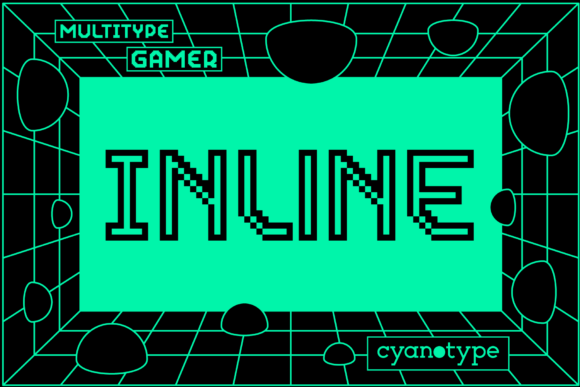 Gamer Inline Font for Trendy Craft Projects