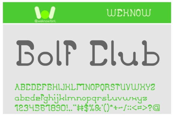 Golf Club Font for Handmade Creations and Shop Branding