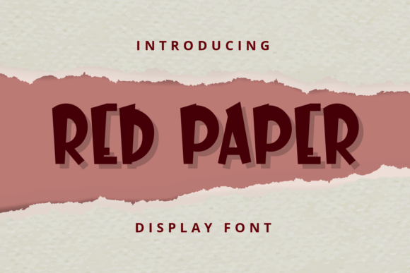 Red Paper Font for Handmade Creations and More