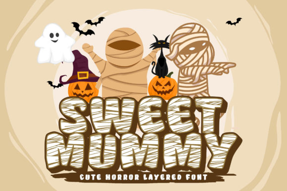Sweet Mummy Horror Font for Playful Craft Projects